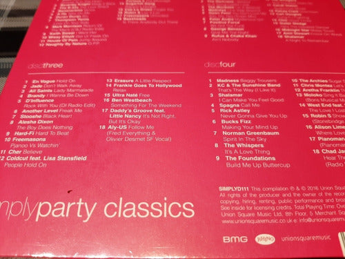 Simply Party Classics - Compilado 4 CDs Importado Nuevo 3