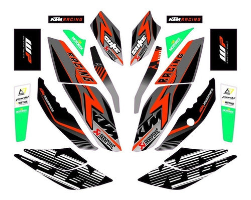 Ktm Duke 200 / 390 Kit Calcos Vinilo Ahora Laminados 0