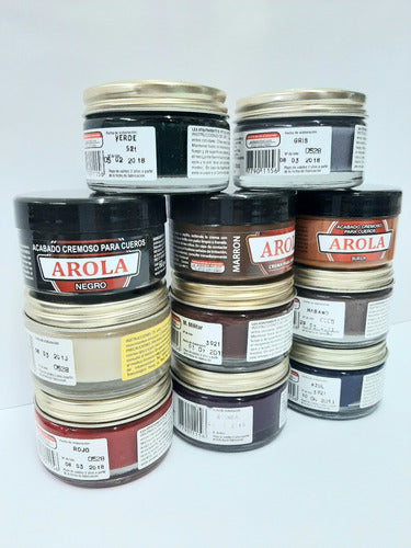 Arola Leather Cream 60 cc Pot Olive Color Distrilaf 4