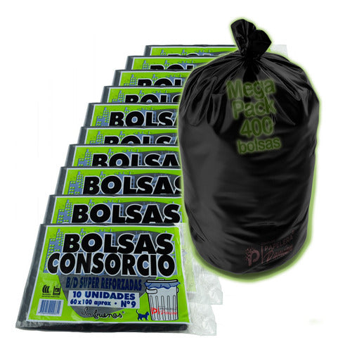 Son Buenas Papelera Damian® Super Reinforced Consortium Bags 60x100 55µ Pack of 400 0