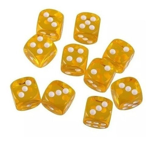 Transparent Acrylic Dice with Low-Relief Colored Dots Set of 20 2