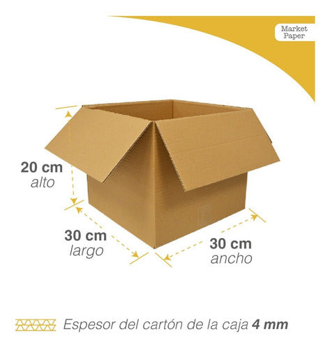 Market Paper Caja Carton Embalaje 30x30x20 Mudanza Reforzada X100 2