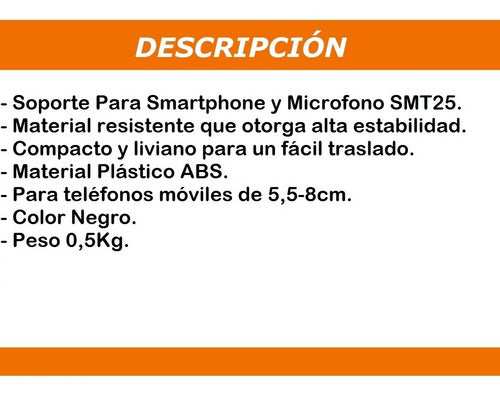 Acustica Smartphone and Shotgun Microphone Stand SMT25 PRM 1