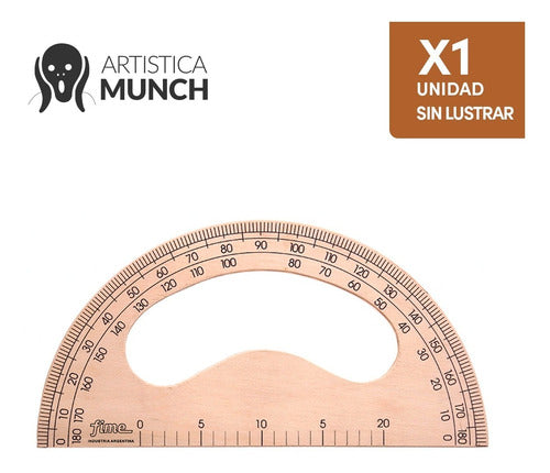Unfinished Wooden Protractor 1