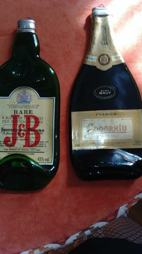 Par Botellas Aplanadas  Vidrio  Decorativas Para Colgar Bar 0