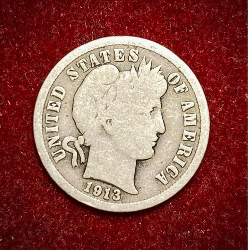 Moneda 1 Dime Estados Unidos 1913 Km 113 Plata 0.900 0