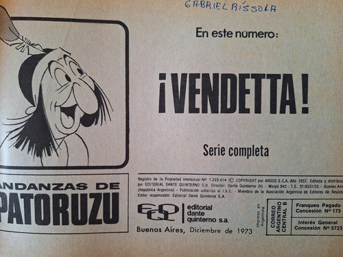 Revista Andanzas Patoruzú Original 243 Vendetta 1