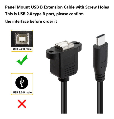 Gelrhonr Cable De Impresora Usb C A Usb B, Tipo C Macho A Us 1