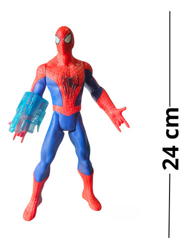 Muñeco Hombre Araña24cm + Mascara(solo Muñeco C/luz Y Sonido 3