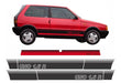 Kit Faixas Adesivos Laterais Mala Fiat Uno 1.5r vermelho Fge 0