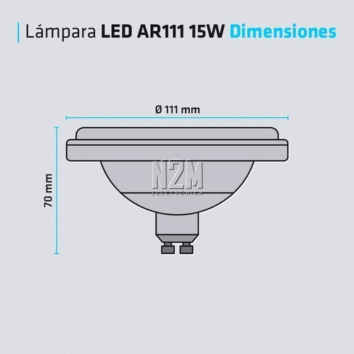 Hogar Liniers Lampara Led Ar111 Cuerpo Gris 15w Gu10 220v Foco Iluminacion 4