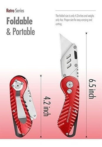 Cutter Trincheta Cuerpo Metalico Fantasticar - Rojo 2