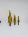 Titanium Coated Step Drill Bit Set for Metals - Diagonal Cutting Edge 5