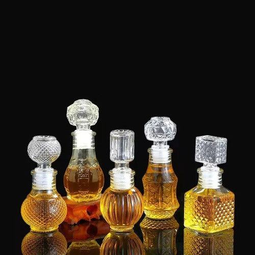 Set of 15 Mini Glass Liquor Perfume Bottles 60ml 3