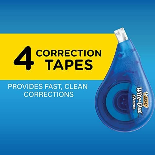 BIC Wite-Out Brand Ez Correct Correction Tape - Pack of 4 1