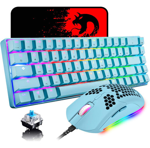 Teclado Gamer Videojuegos 60% Mecanico. 68 Teclas. Azul. 0