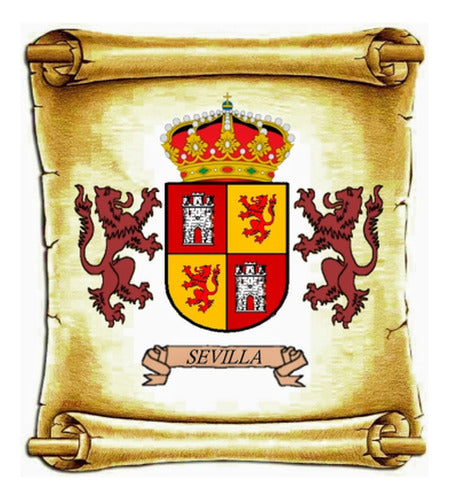 Sevilla - Escudo Del Apellido - Heráldica - Lámina 45x30 Cm 0