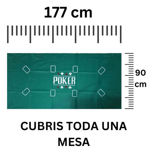 Paño Póker Verde 8 Jugadores Pelo Corto Impreso 177 X 90 Cm 1