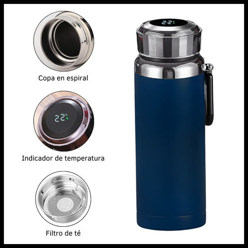 Stainless Steel 1 Liter Thermos Bottle with LED Display Temperature and Filter 5