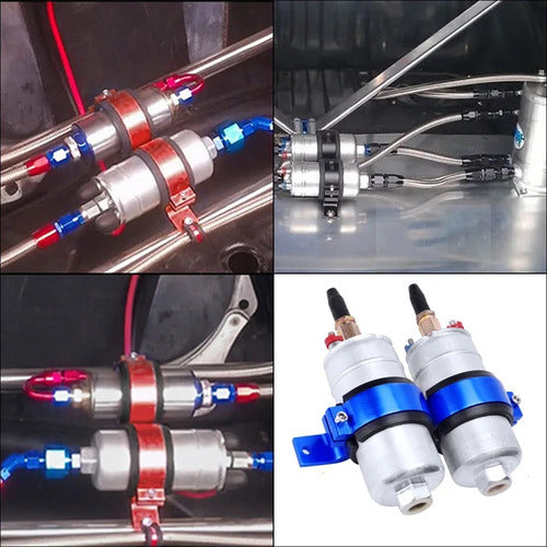 Performance Double Fuel Pump Supports 60mm Blue 2