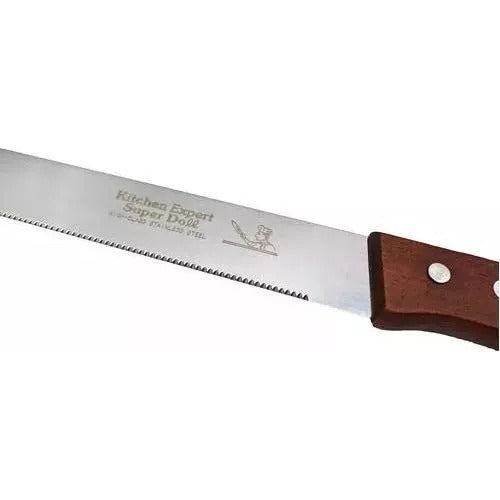 Cuchillo Pan Torta 30cm Mango Madera Blíster Zztt 2