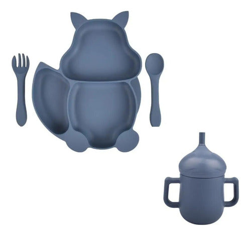 Set Silicona Bebé Plato + Cuchara + Tenedor + Vaso 2