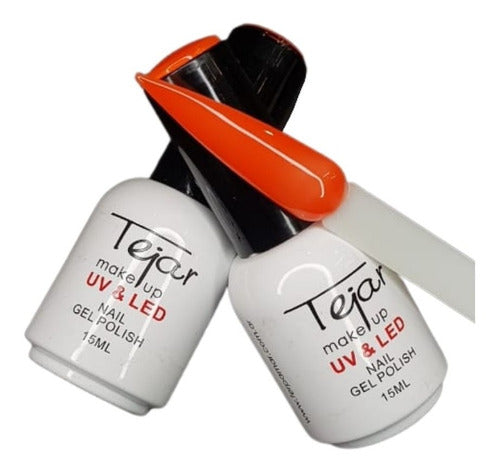 Tejar Lefemme Semi-Permanent UV/LED Orange Fluorescent Nail Polish 15ml 0