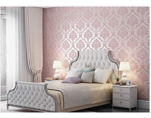 Blooming Wall Floral Damask Pink Peel and Stick Wallpaper 1