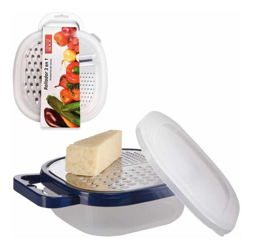 CR 3 In 1 Plastic Base Grater Slicer for Cheese and Vegetables 0