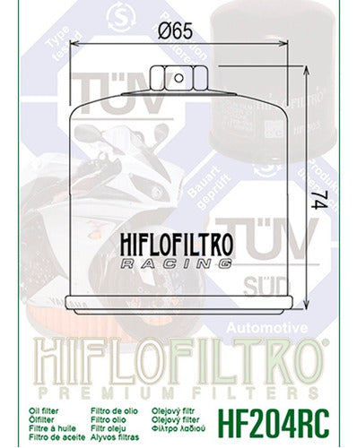 Hiflofiltro Filtro Aceite Triumph Tiger 800 Hf204 Racing Ryd 1