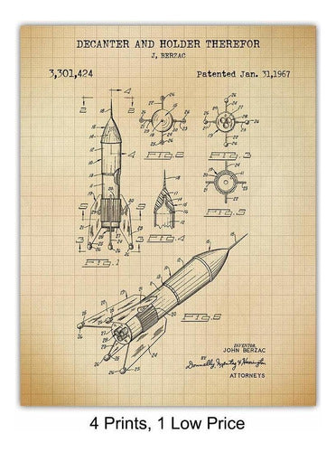 Yellowbird Art & Design Nasa Space Exploration Patent Art Prints - Vintage Wall Art 2