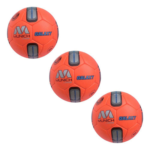 Munich Galaxy Soccer Ball Size 4 for Training (Pack of 3) 0