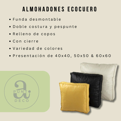 A Punto Deco Funda Sin Relleno Fuelle Ecocuero 50x50 Cierre 2