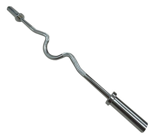 Ez Chrome Olympic Super Curl Bar Without Caps 0