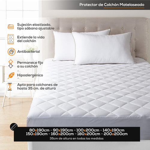 Haussman Funda Para Colchon Matelaseado 2 Plazas 160x200 Queen Vip 3