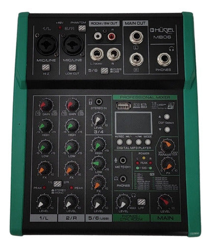 Hügel Digital Mixer Console 6 Channels 16 DSP Bluetooth Control 2