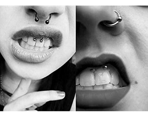 Bull Nose Piercing Surgical Steel Pair Nose Ring 3