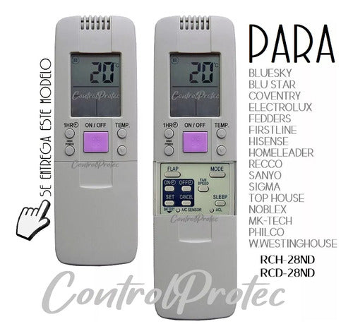 Control Remoto Aire Coventry Firstline Westinghouse Sigma 1