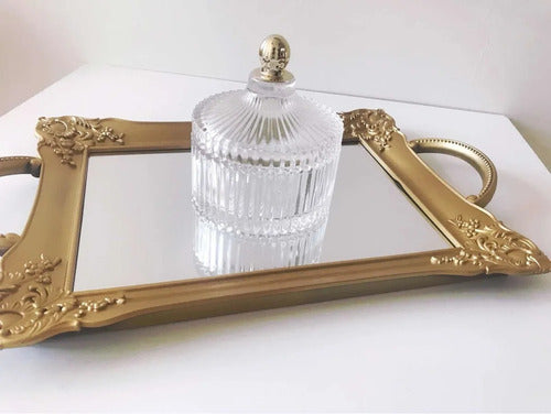 HOGARYCOSAS Antique Style Candy Bar Mirror Tray 6