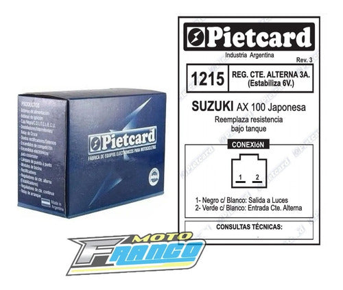 Pietcard Voltage Regulator 1215 for Suzuki AX 100 6V 2