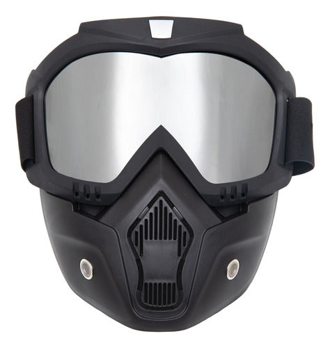 MTC Universal Mirrored Goggles Open Face Helmet 0