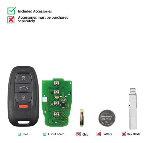 Xhorse Llave Inteligente VVDI 754J Llave Completa Audi 4 Bot 7