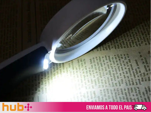 Lupa De Mano Doble Luz Led Recargable Usb Lente Cristal 11x 4