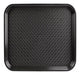Set of 6 Stackable 40 x 30 cm Fast Food Trays, Non-Slip Surface, Black 0