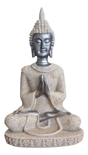 Generic Silver Sitting Buddha in Lotus Position - 16 cm Buddha Praying 0