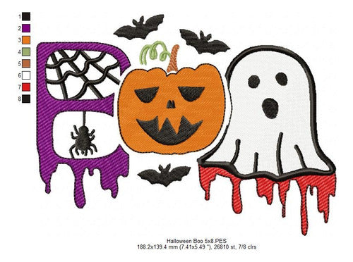 Matriz Para Bordados Maquina Halloween Boo Araña 4147 6