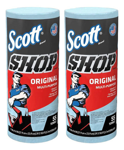 Ycm 75130 Scott Single Rolls Blue Shop Towels Disposable 55 0