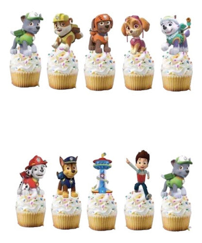 Pack 12topper Para Cup Cake Cumpleaños Paw Patrol 0