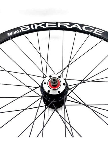 Mundomotos - 28-Inch Road Bicycle Wheel Set - Black 7