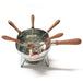 Family Stainless Steel Fondue Pot with Heater and 6 Forks 1